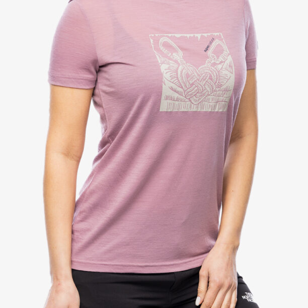 Cumpăra Tricou femei Super.natural Tied By Heart Tee - orchid/feather grey/blueberry