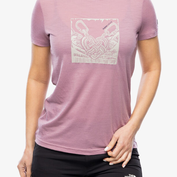 Tricou femei Super.natural Tied By Heart Tee - orchid/feather grey/blueberry