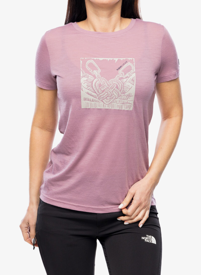 Tricou femei Super.natural Tied By Heart Tee - orchid/feather grey/blueberry