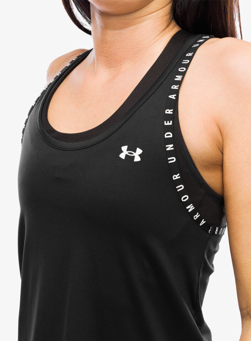 Original Tricou femei Under Armour Knockout Tank - black/black/white