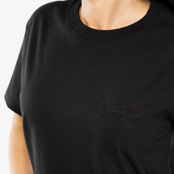 Original Tricou femei bumbac Arcteryx Kragg Cotton Little Bird Crew SS - black/black