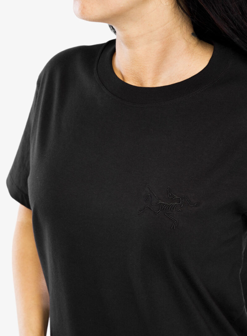 Original Tricou femei bumbac Arcteryx Kragg Cotton Little Bird Crew SS - black/black