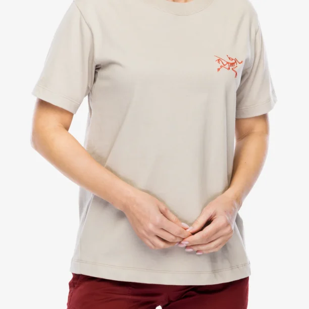 Cumpăra Tricou femei bumbac Arcteryx Kragg Cotton Little Bird Crew SS - rune/solaris