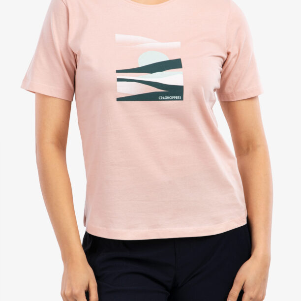 Preţ Tricou femei bumbac Craghoppers Ally S/S T-Shirt - pink clay sunset