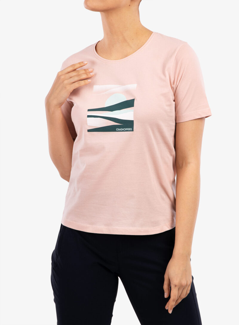 Tricou femei bumbac Craghoppers Ally S/S T-Shirt - pink clay sunset