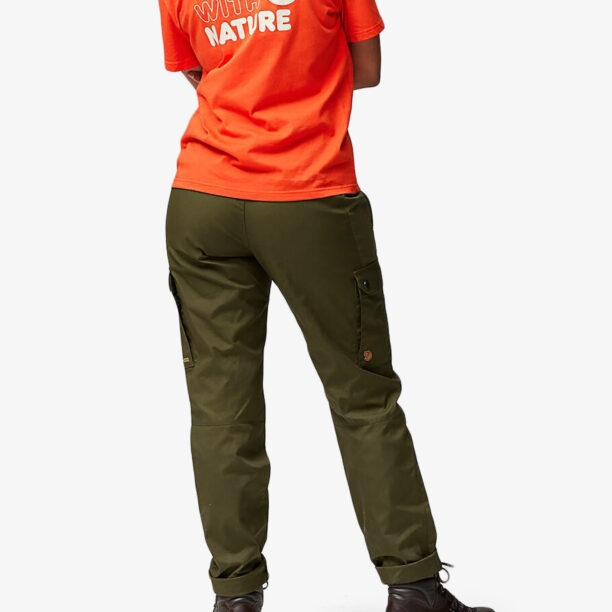 Tricou femei bumbac Fjallraven Walk With Nature T-shirt - flame orange preţ