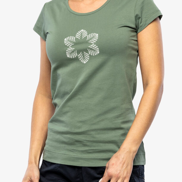 Tricou femei bumbac Ocun Classic T Organic Flower - green duck