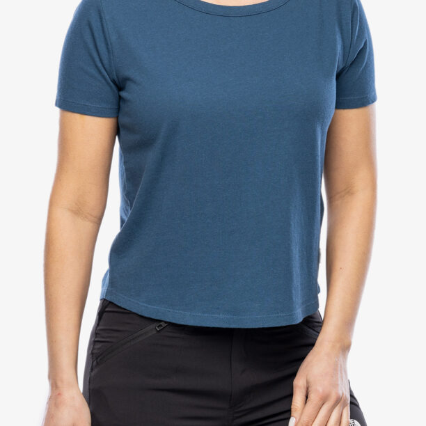 Tricou femei bumbac Royal Robbins Basecamp Boxy Tee - blue teal