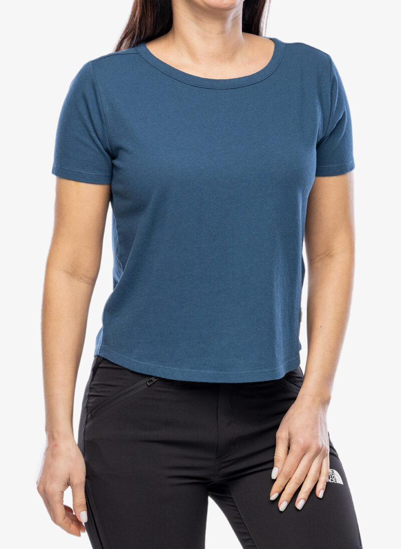 Tricou femei bumbac Royal Robbins Basecamp Boxy Tee - blue teal