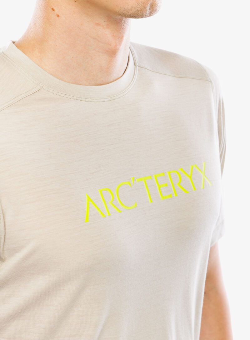 Original Tricou lana merinos Arcteryx Ionia Merino Wool ArcWord Logo SS - rune/euphoria