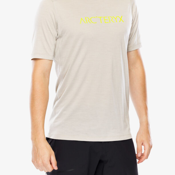 Tricou lana merinos Arcteryx Ionia Merino Wool ArcWord Logo SS - rune/euphoria