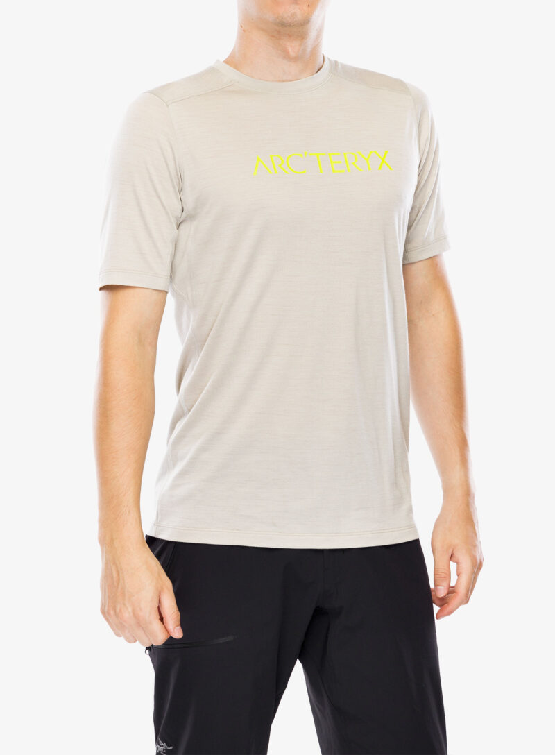 Tricou lana merinos Arcteryx Ionia Merino Wool ArcWord Logo SS - rune/euphoria