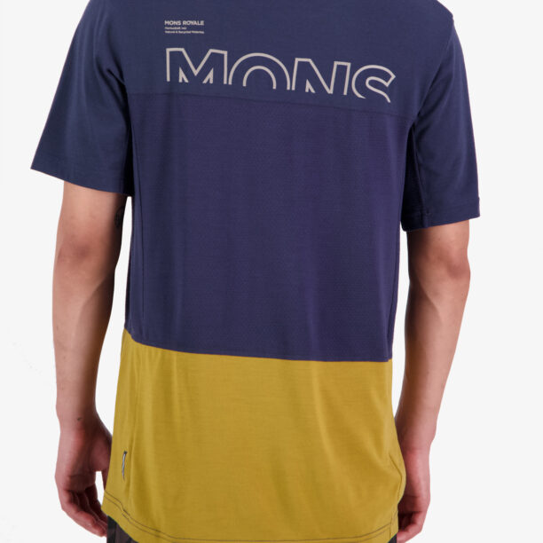 Tricou lana merinos Mons Royale Tarn Merino Shift T-Shirt - cumin/midnight preţ