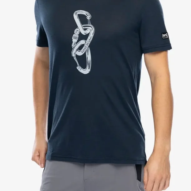 Cumpăra Tricou lana merinos Super.natural Carabineri Tee - blueberry/vapor grey