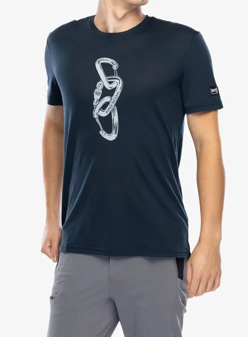 Cumpăra Tricou lana merinos Super.natural Carabineri Tee - blueberry/vapor grey