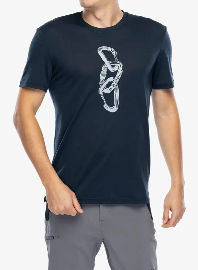 Tricou lana merinos Super.natural Carabineri Tee - blueberry/vapor grey