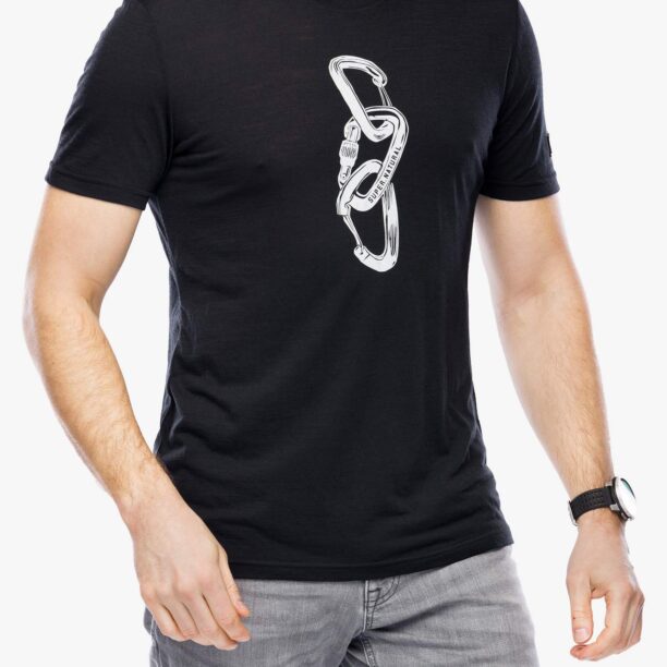 Cumpăra Tricou lana merinos Super.natural Carabineri Tee - jet black/vapor grey