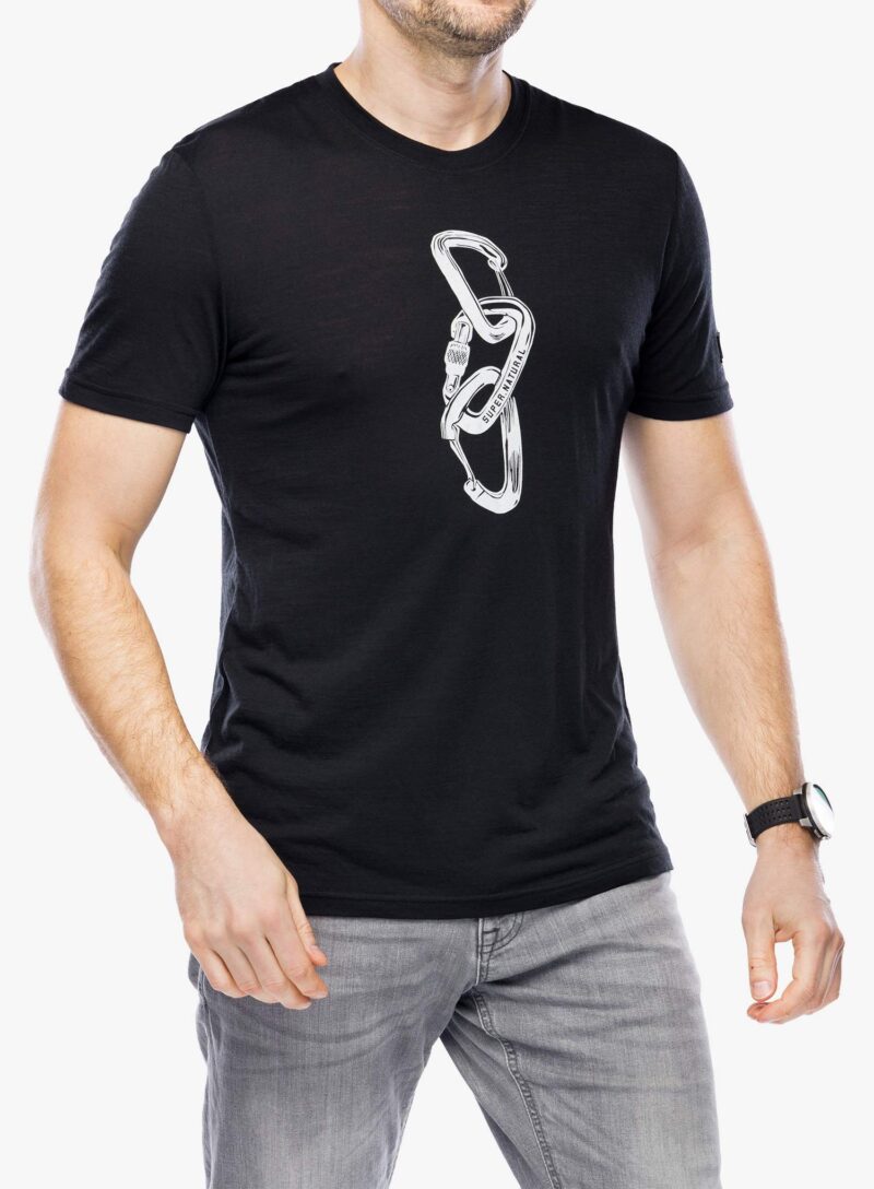 Cumpăra Tricou lana merinos Super.natural Carabineri Tee - jet black/vapor grey