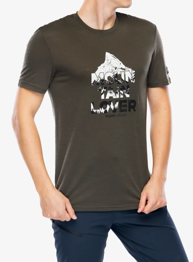 Cumpăra Tricou lana merinos Super.natural Mount Rundle Tee - black ink/fresh wht/jet black