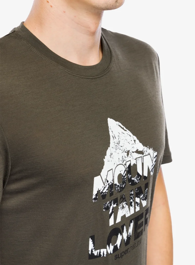 Original Tricou lana merinos Super.natural Mount Rundle Tee - black ink/fresh wht/jet black