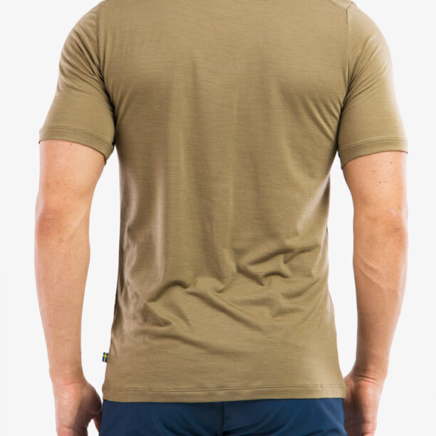 Tricou lana merinos barbati Fjallraven Abisko Wool Classic SS  - light olive preţ