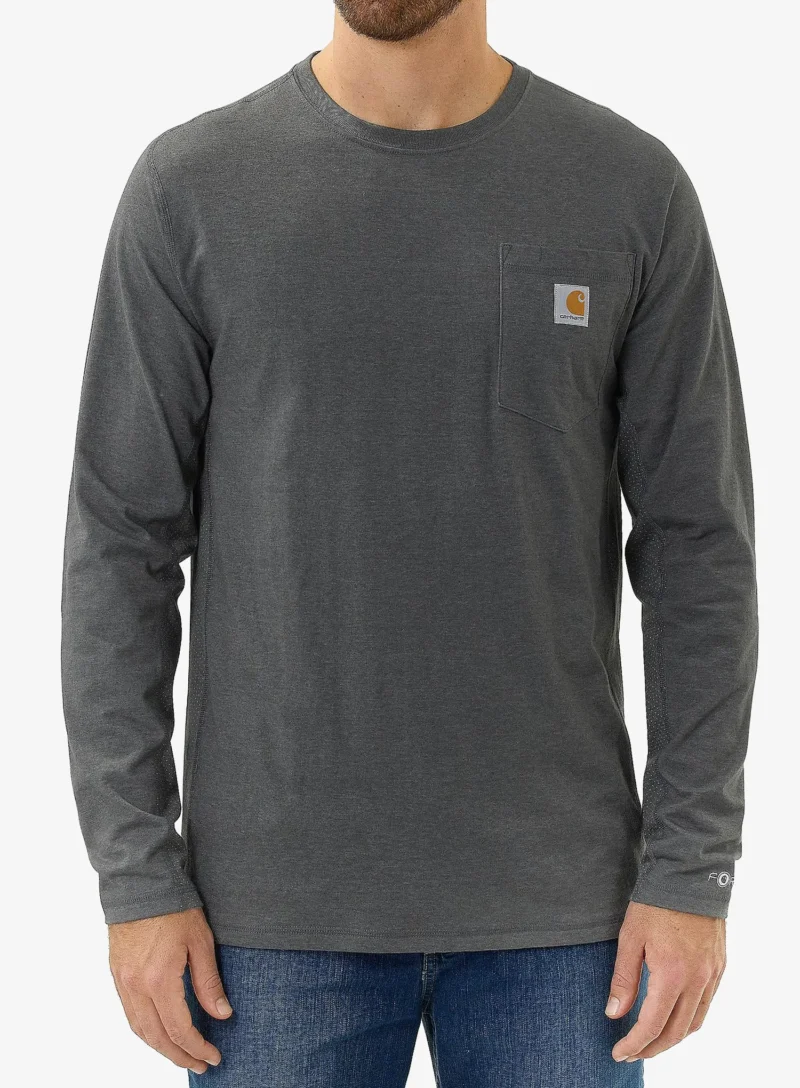 Tricou maneca lunga Carhartt Force Flex Pocket T-Shirt L/S - carbon heather