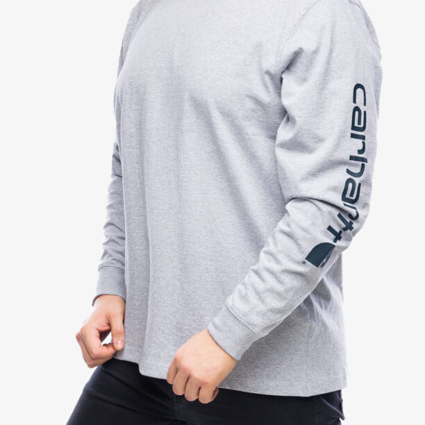 Cumpăra Tricou maneca lunga Carhartt Sleeve Logo T-Shirt L/S - heather grey