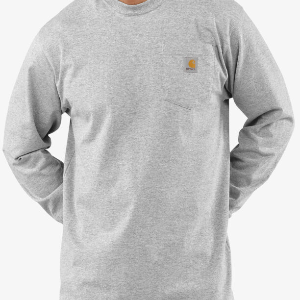 Tricou maneca lunga Carhartt Workwear Pocket T-Shirt L/S - heather grey