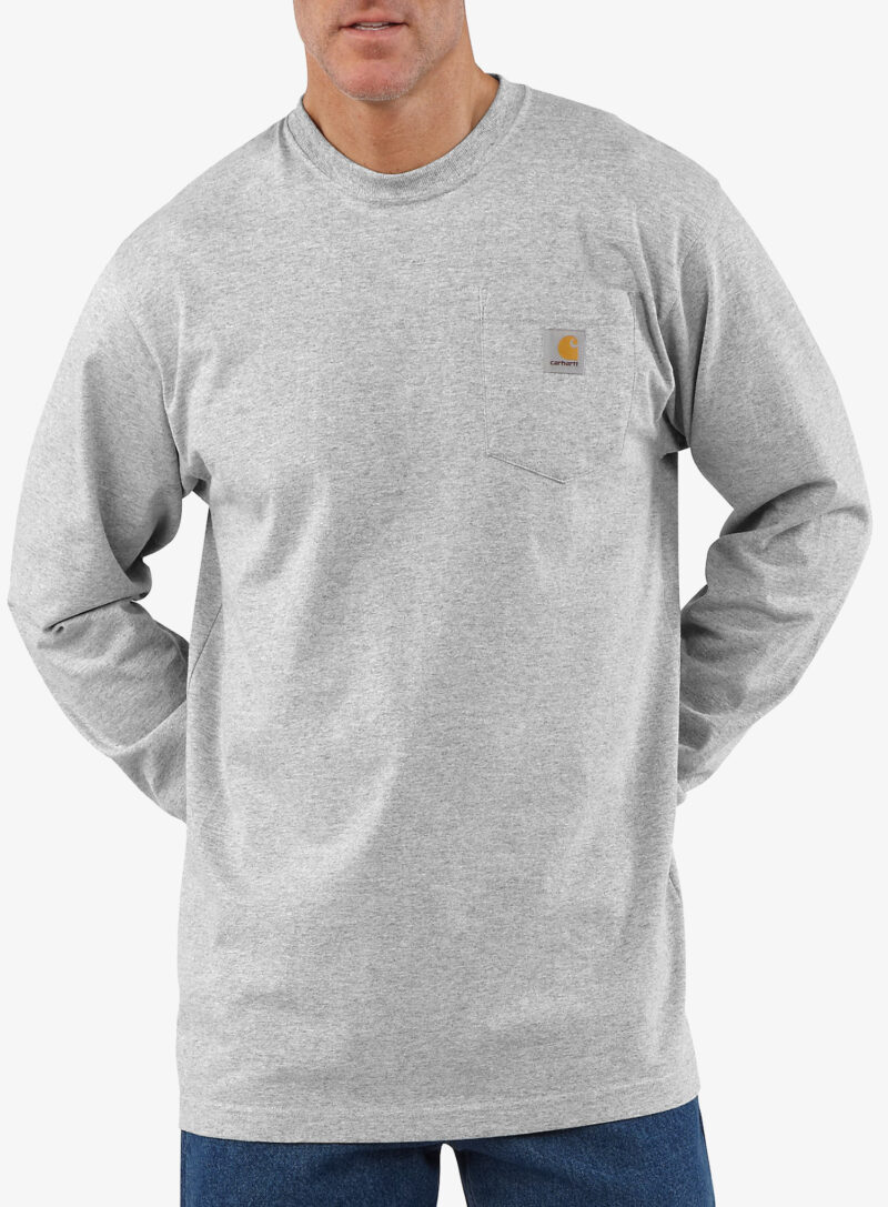 Tricou maneca lunga Carhartt Workwear Pocket T-Shirt L/S - heather grey