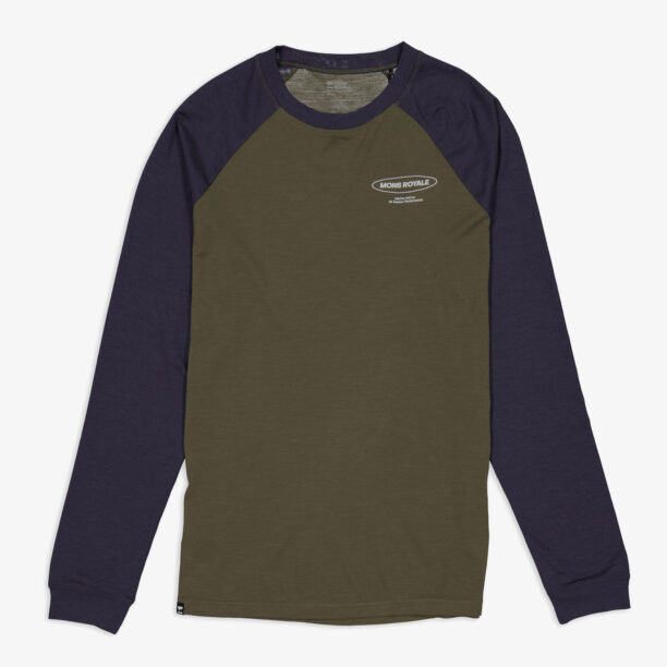 Cumpăra Tricou maneca lunga Mons Royale Icon Raglan - dark olive/9 iron