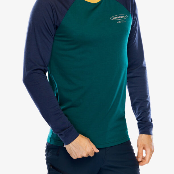 Cumpăra Tricou maneca lunga Mons Royale Icon Raglan - evergreen/midnight