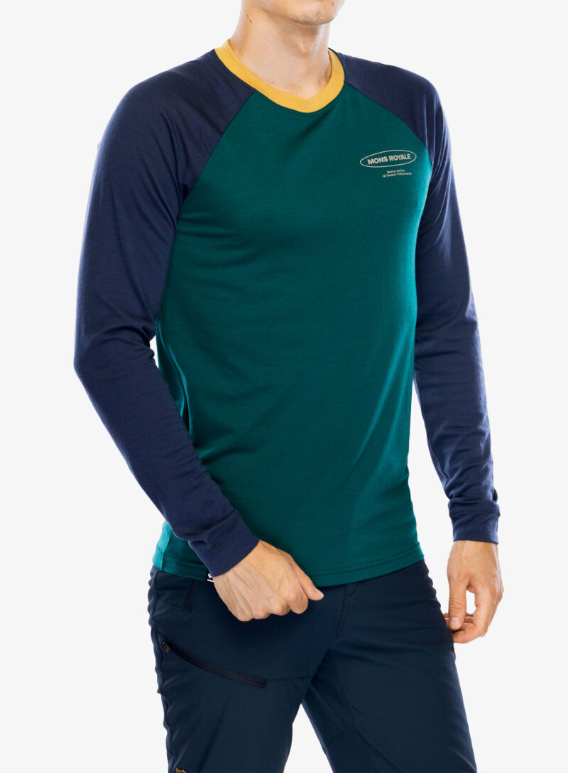 Cumpăra Tricou maneca lunga Mons Royale Icon Raglan - evergreen/midnight