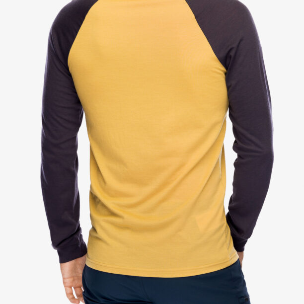 Tricou maneca lunga Mons Royale Icon Raglan - shale/honey preţ