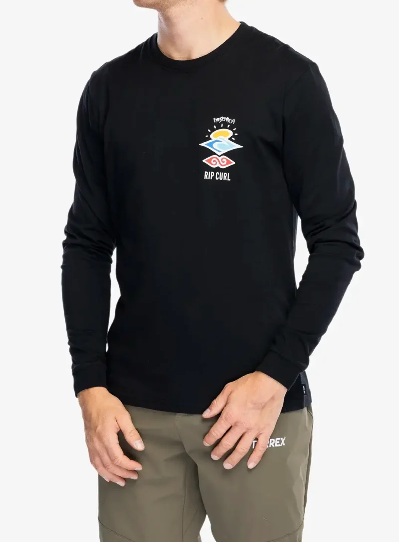 Cumpăra Tricou maneca lunga Rip Curl Search Icon L/S Tee - black/black