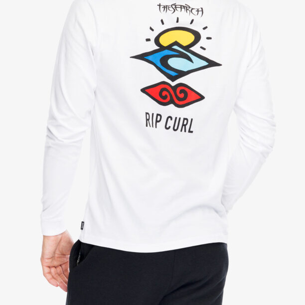 Tricou maneca lunga Rip Curl Search Icon L/S Tee - white/white preţ