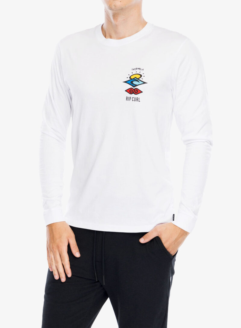 Tricou maneca lunga Rip Curl Search Icon L/S Tee - white/white