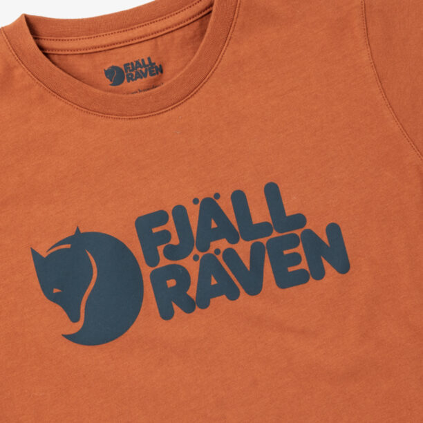 Tricou pentru copii Fjallraven Kids Logo T-shirt - terracotta brown preţ