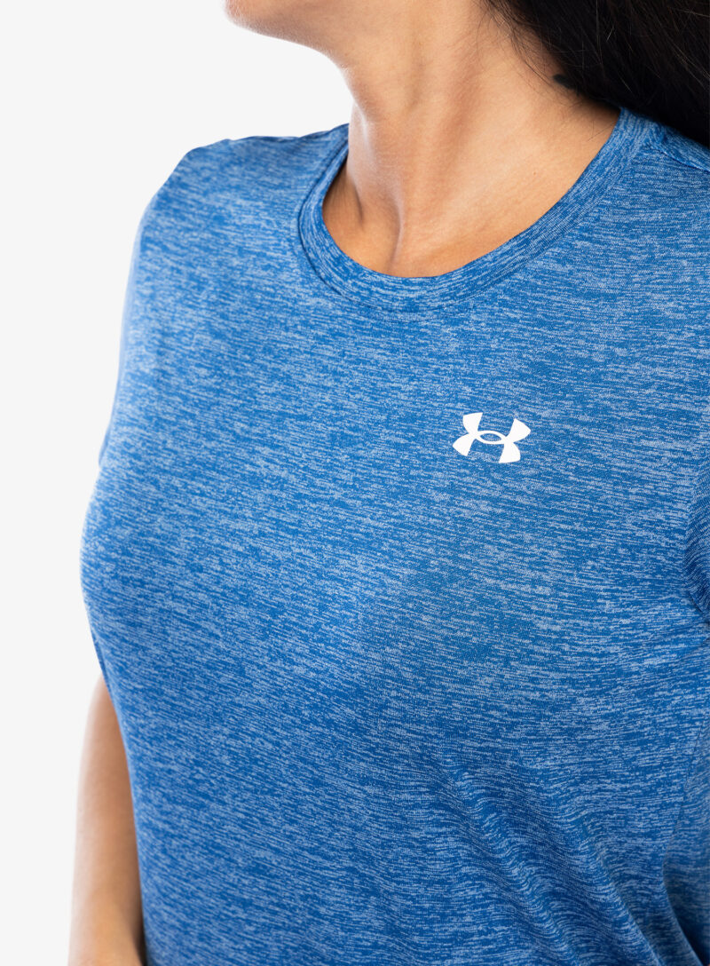 Original Tricou sport femei Under Armour UA Tech Twist SS - tech blue/white