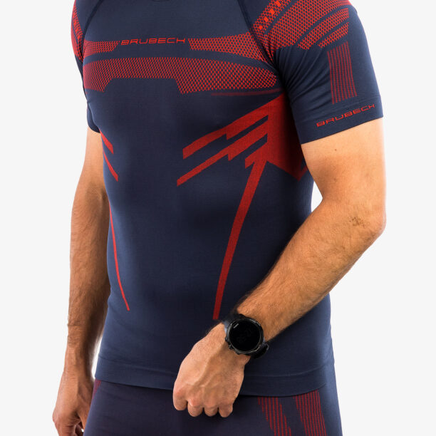 Cumpăra Tricou termic de corp barbati Brubeck Dry T-shirt - navy/red