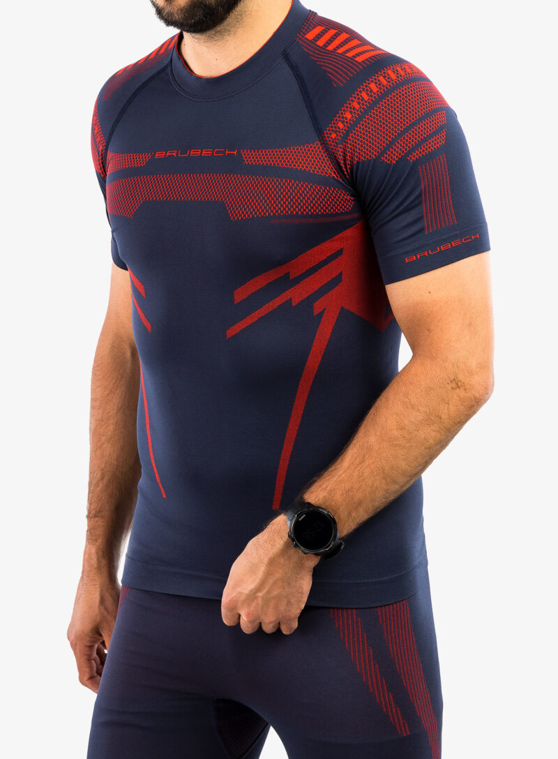 Cumpăra Tricou termic de corp barbati Brubeck Dry T-shirt - navy/red