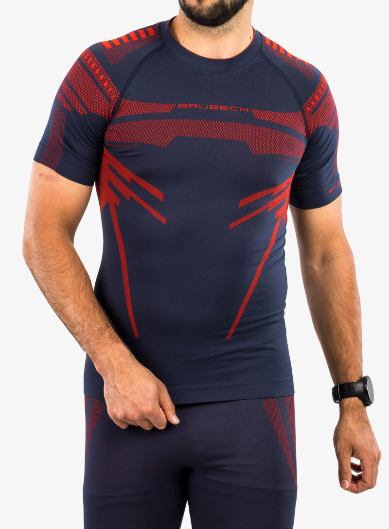 Tricou termic de corp barbati Brubeck Dry T-shirt - navy/red