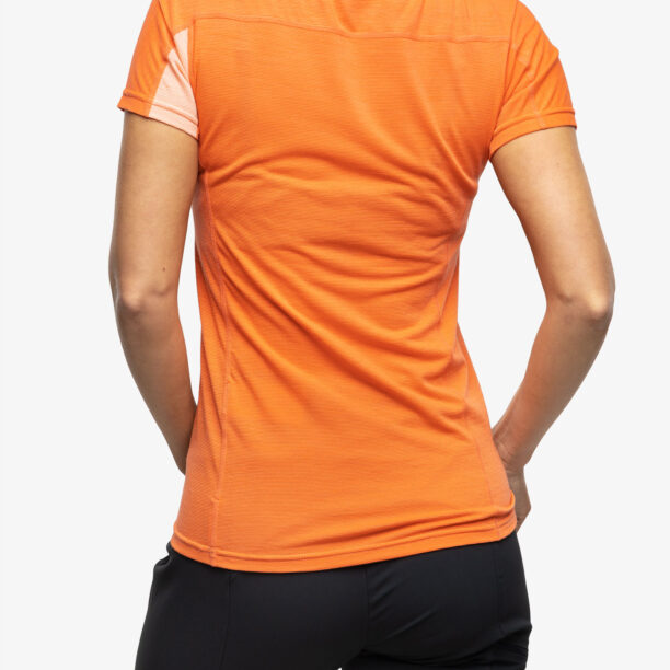 Tricou termic femei Norrona Falketind Equaliser Merino T-Shirt - peach amber/orange alert preţ