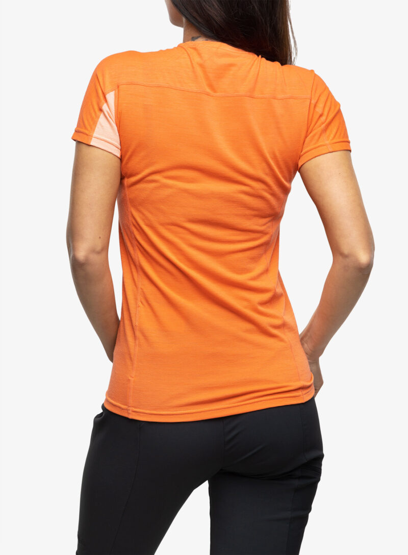 Tricou termic femei Norrona Falketind Equaliser Merino T-Shirt - peach amber/orange alert preţ