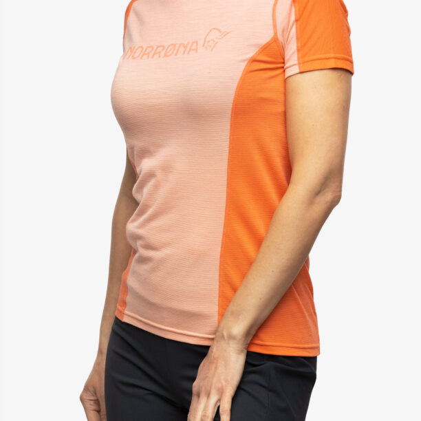 Cumpăra Tricou termic femei Norrona Falketind Equaliser Merino T-Shirt - peach amber/orange alert