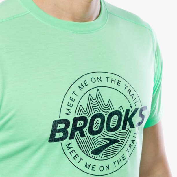 Original Tricou uscare rapida Brooks Distance Short Sleeve 3.0 - hyper green/brooks