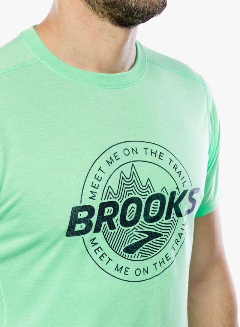 Original Tricou uscare rapida Brooks Distance Short Sleeve 3.0 - hyper green/brooks