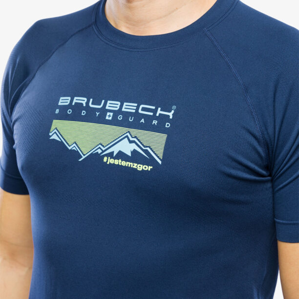 Original Tricou uscare rapida Brubeck Dynamic Outdoor - dark blue