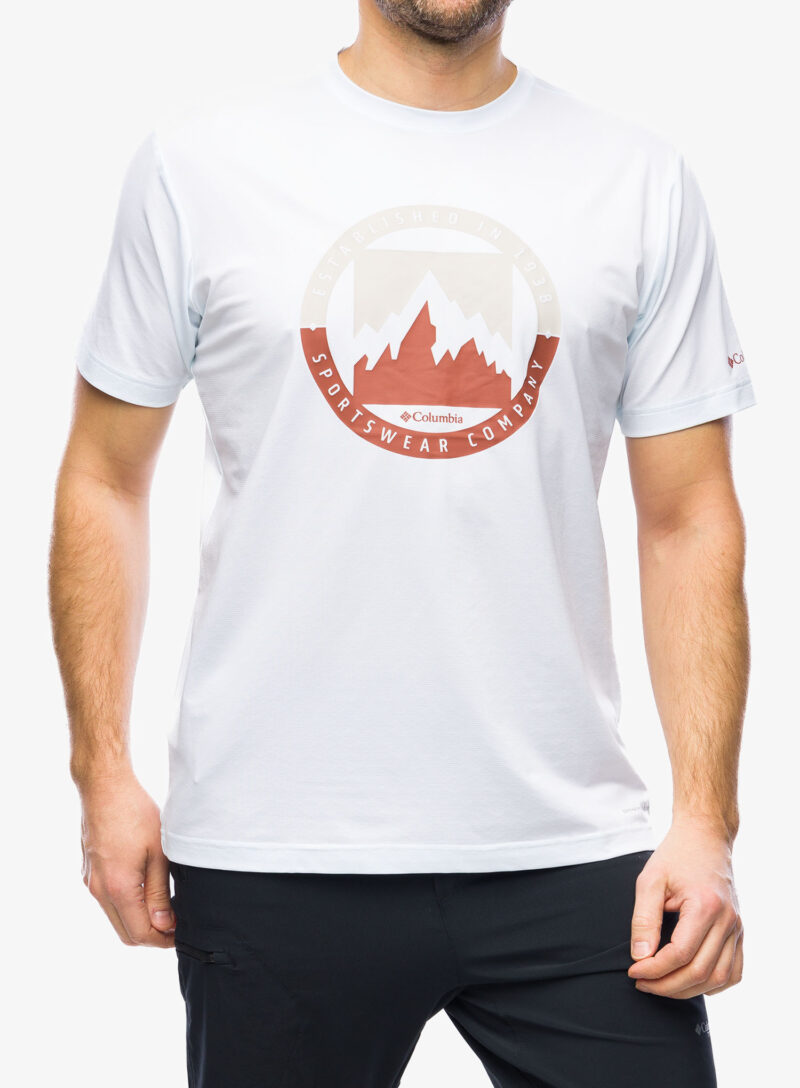 Tricou uscare rapida Columbia Ice Lake II SS Tee - white/boundless borders