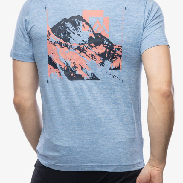 Tricou uscare rapida Columbia Kwick Hike Back Graphic S/S Tee - skyler heather/mountainair preţ