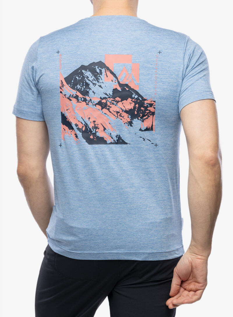 Tricou uscare rapida Columbia Kwick Hike Back Graphic S/S Tee - skyler heather/mountainair preţ